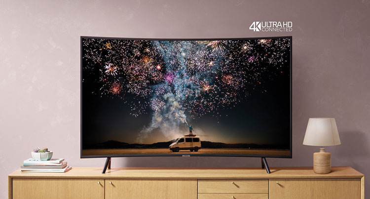 تلویزیون 55 اینچ سامسونگ منحنی 4k جدید 2019 سری 7 مدل ru7300
