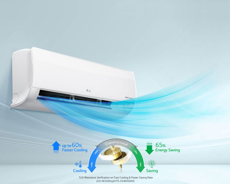 کولر گازی 24 هزار الجی دوال اینورتر سرد وگرم مدل bs-w246k3b0