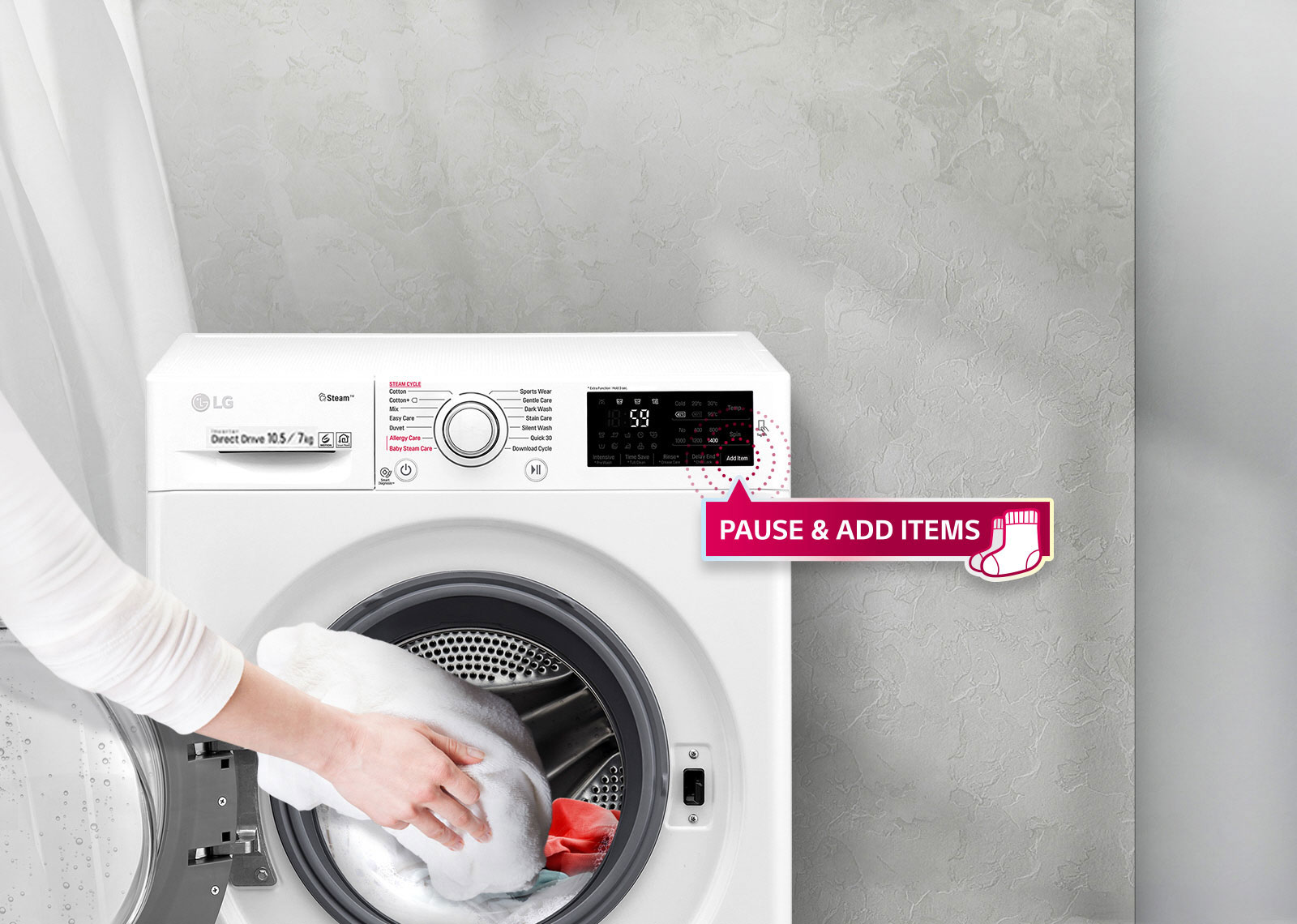 لباسشویی 8 کیلو الجی مدل Wj6140wtp