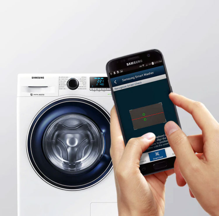 لباسشویی 9 کیلو سامسونگ حباب ساز 1400 دور سفید مدل ww90j5455mw