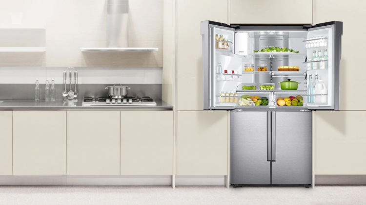 یخچال ساید بای ساید سامسونگ 30 فوت چهار درب سیلور مدل rf56j9040sr