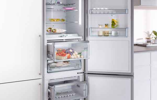یخچال فریزر دوقلو بوش اسپانیا سری 8 آبریز دار مدل ksw36pi304-gsd36pi204