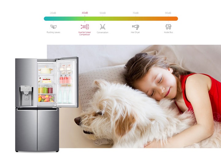 یخچال ال جی ساید بای ساید دور این دور اینستا ویو بدون برفک مدل grx39ftkhl9