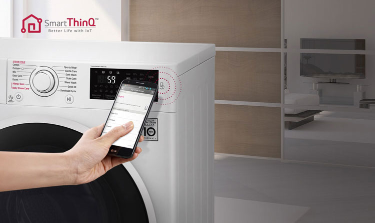 لباسشویی الجی 9 کیلو 1400 دور بخار شوردار سفید مدل f4j6vyp2w