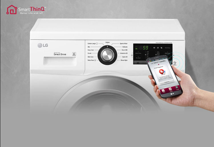 لباسشویی الجی 8 کیلو سفید 1200 دور درب بزرگ مدل f2j5tnp3w
