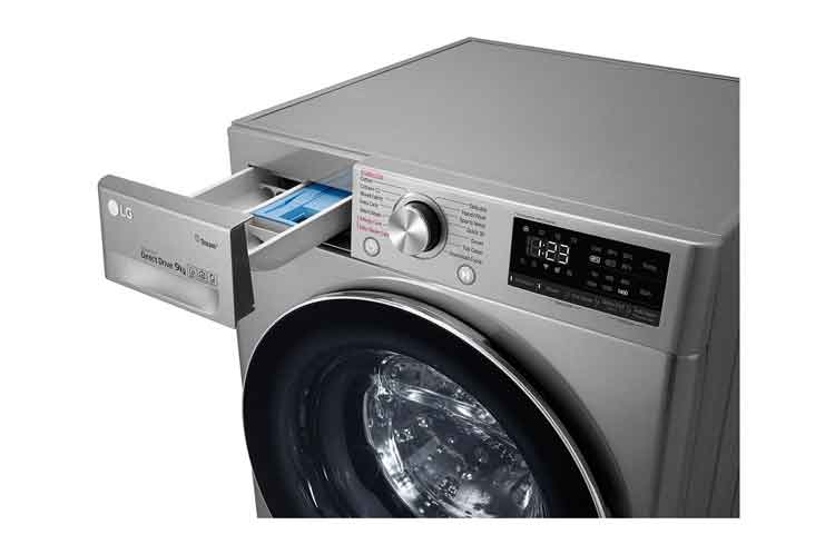 لباسشویی الجی 9 کیلو نقره ای 1400 دور درب فضایی مدل f4v5vyp2t‌‌‌‌ 
