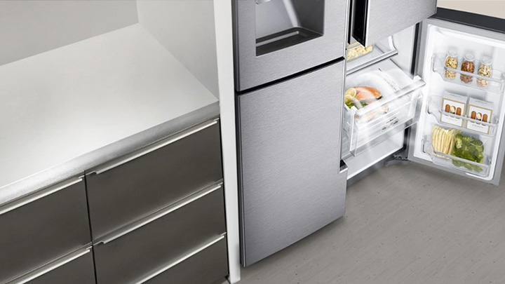 یخچال ساید بای ساید سامسونگ 30 فوت چهار درب سیلور مدل rf56n9040sl